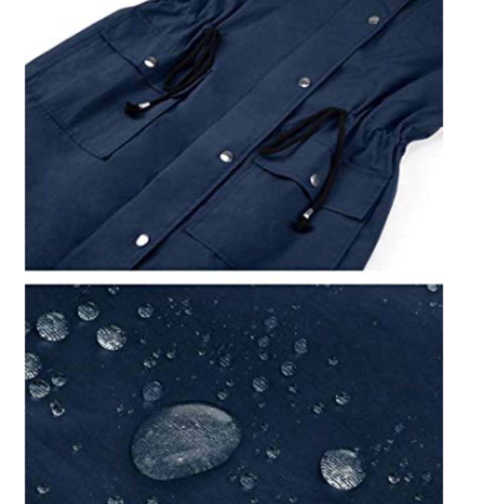 Rain Jacket Raincoat Waterproof Lightweight Hooded - Picture 3 of 7